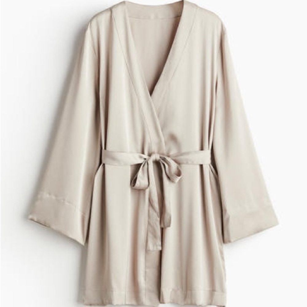 H&M Gray Satin Robe